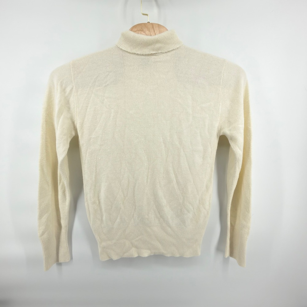 Vintage Penneys Towncraft Turtleneck Sweater Mens M Cream Orlon Knit 60s 70s